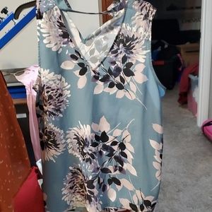 Blue Floral Tank Top